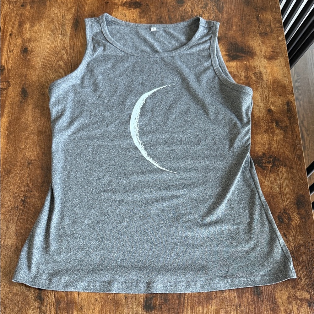 Women's Gray Crescent Moon Tank Top